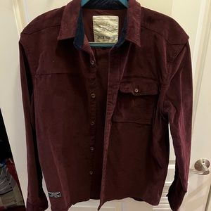 Burgundy corduroy button down shirt